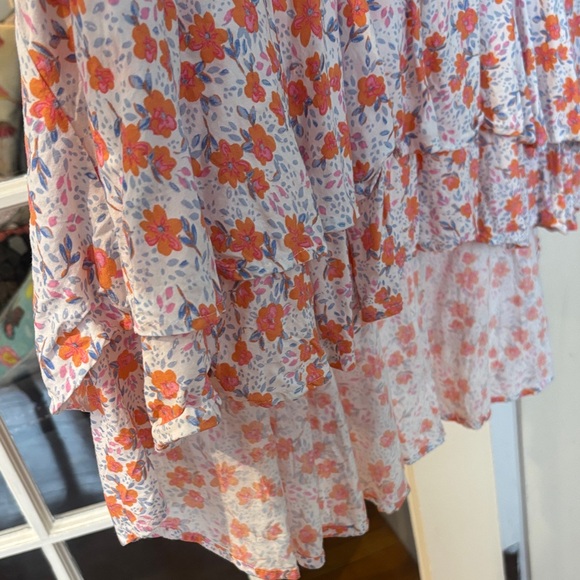 Japna Floral Maxi Dress with Orange and Pink Accents - Picture 14 of 14